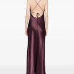 Abito slipdress lungo in satin 106587A1Y5 R57 PINKO Bordeaux-degustaz. vino 