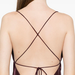 Abito slipdress lungo in satin 106587A1Y5 R57 PINKO Bordeaux-degustaz. vino 