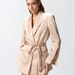 Giacca in satin con cintura 106589A1Y5 Q35 PINKO Rosa mogano 
