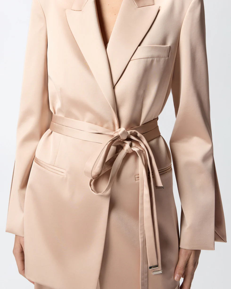 Giacca in satin con cintura 106589A1Y5 Q35 PINKO Rosa mogano 