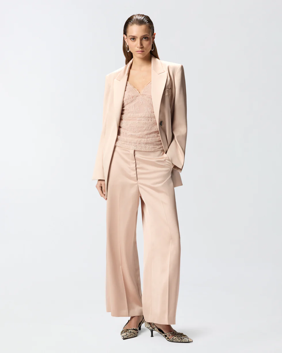 Giacca in satin con cintura 106589A1Y5 Q35 PINKO Rosa mogano 
