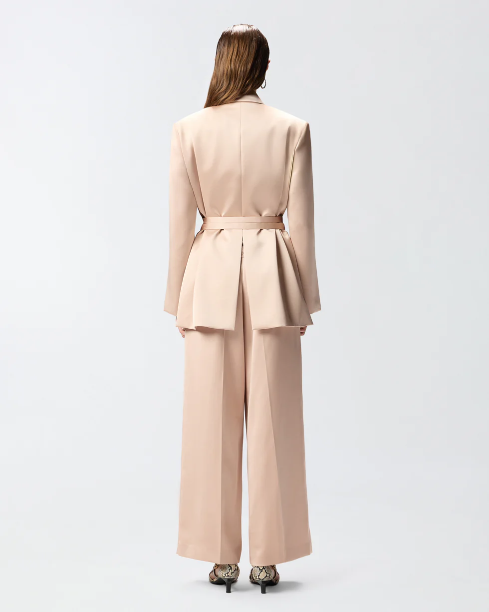 Giacca in satin con cintura 106589A1Y5 Q35 PINKO Rosa mogano 
