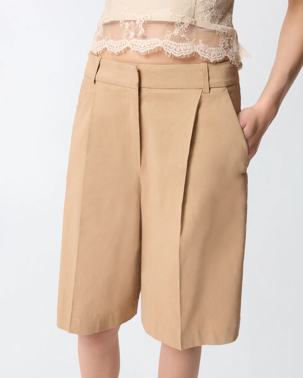 Bermuda con piega stirata 106594A34I D41 PINKO Beige chantilly 