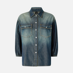 Camicia in denim con maniche a palloncino 106596A37K PJC PINKO Lavaggio medio scuro 