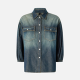 Camicia in denim con maniche a palloncino 106596A37K PJC PINKO Lavaggio medio scuro 