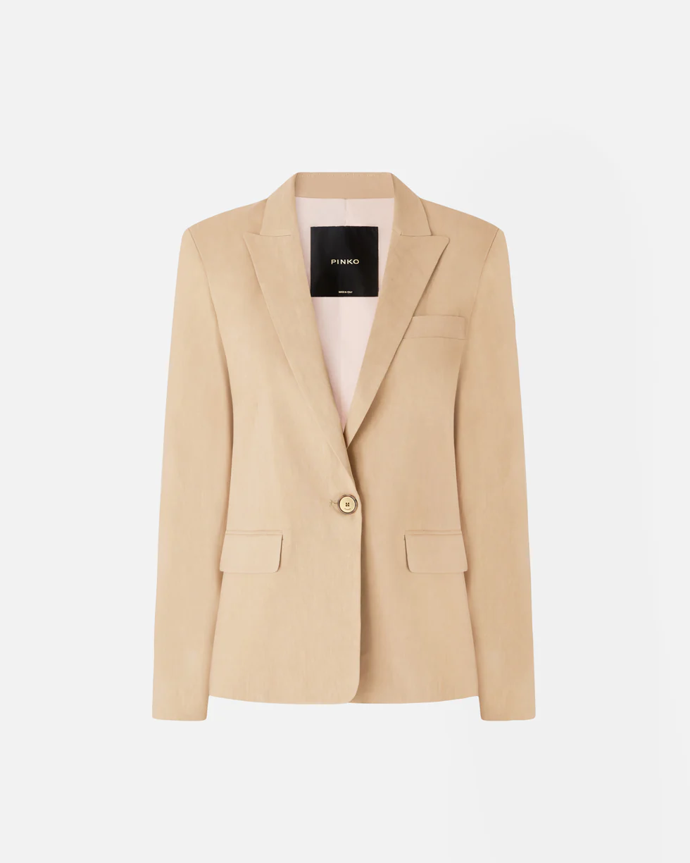 Giacca in lino 106597A34I D41 PINKO Beige chantilly 