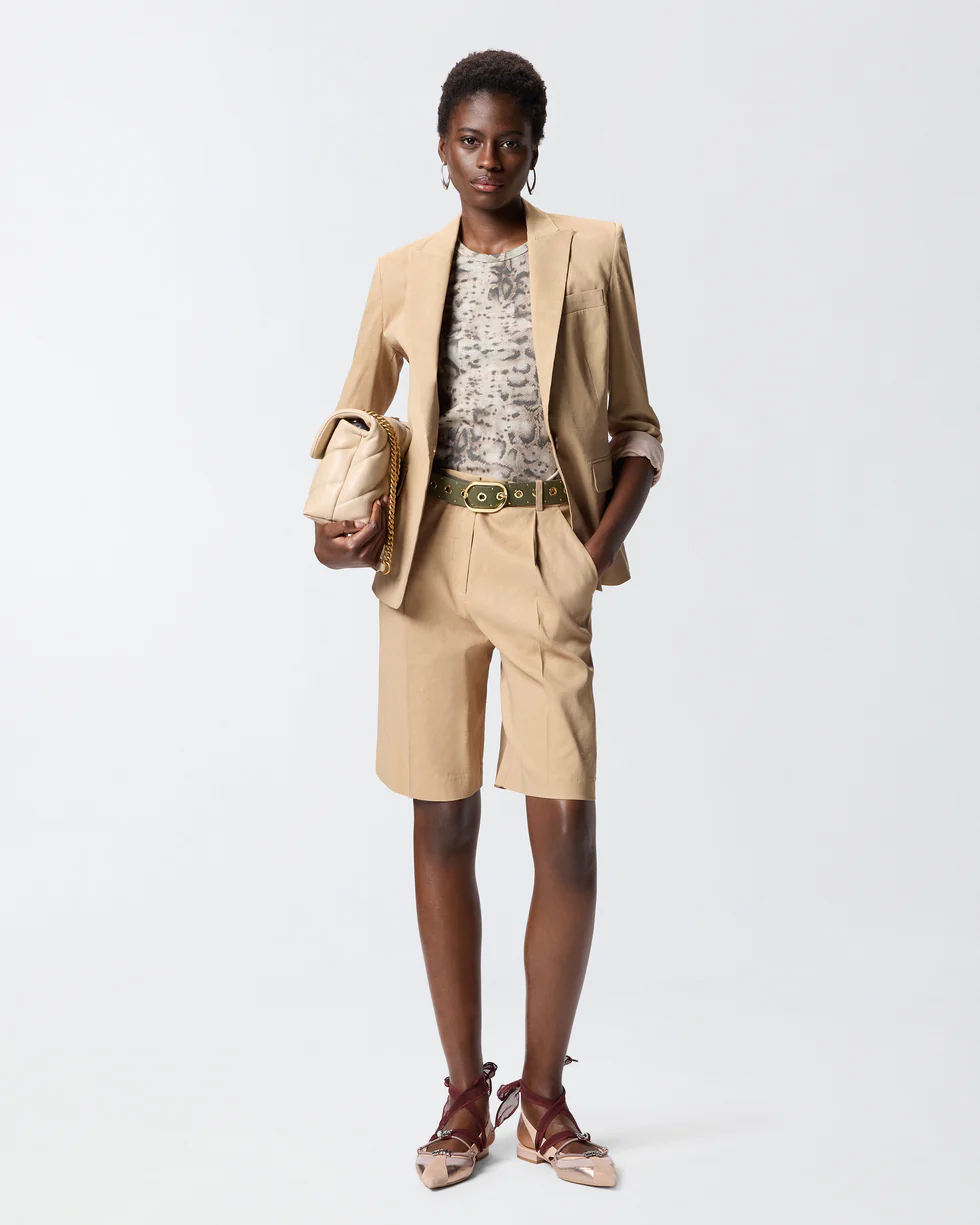 Giacca in lino 106597A34I D41 PINKO Beige chantilly 