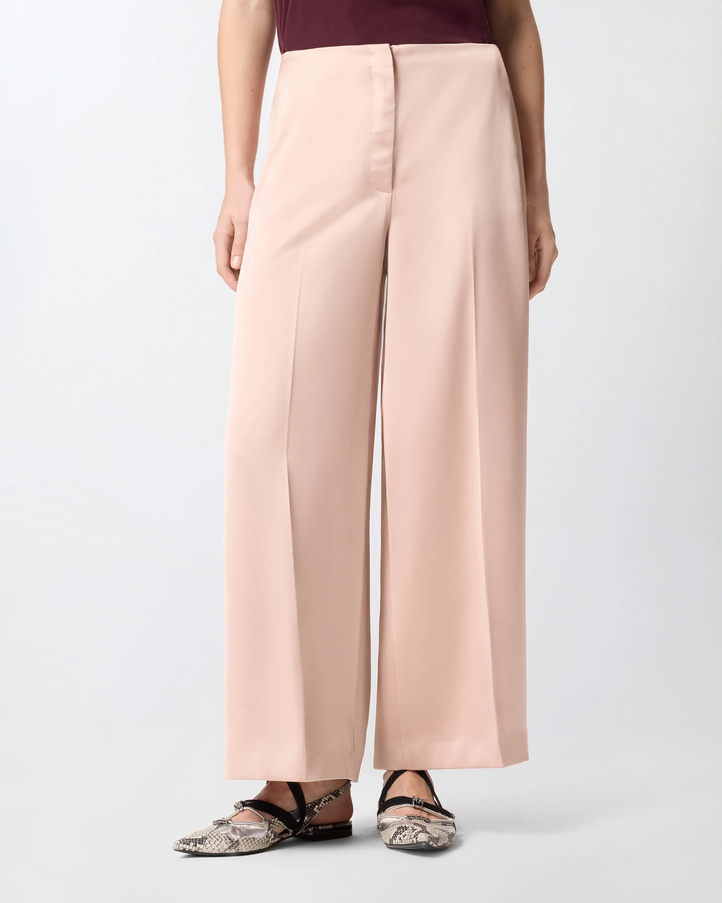 Pantaloni in raso 106601A1Y5 Q35 PINKO Rosa mogano 