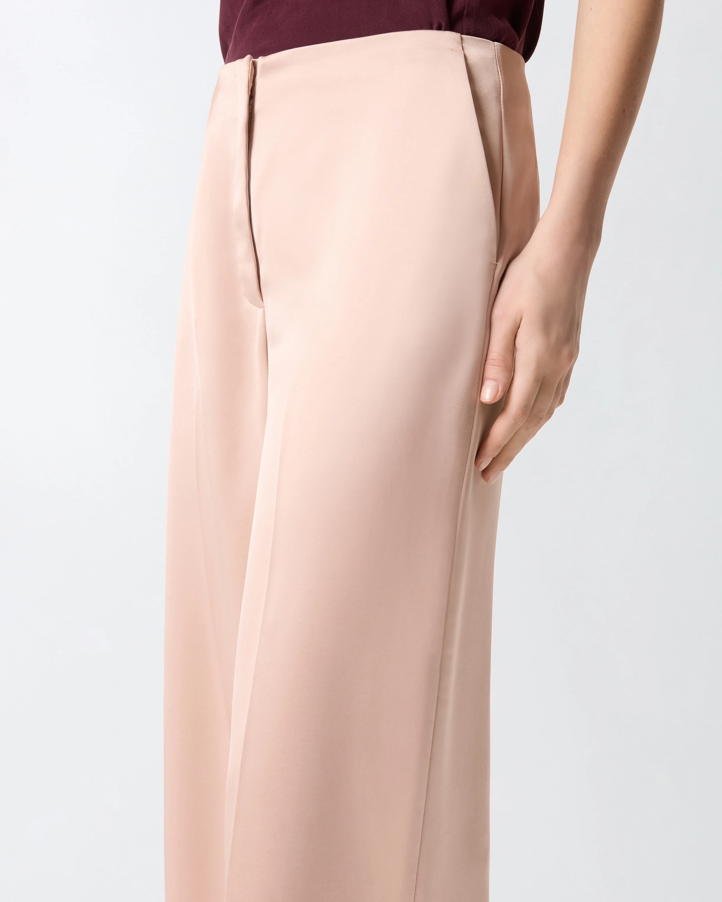 Pantaloni in raso 106601A1Y5 Q35 PINKO Rosa mogano 