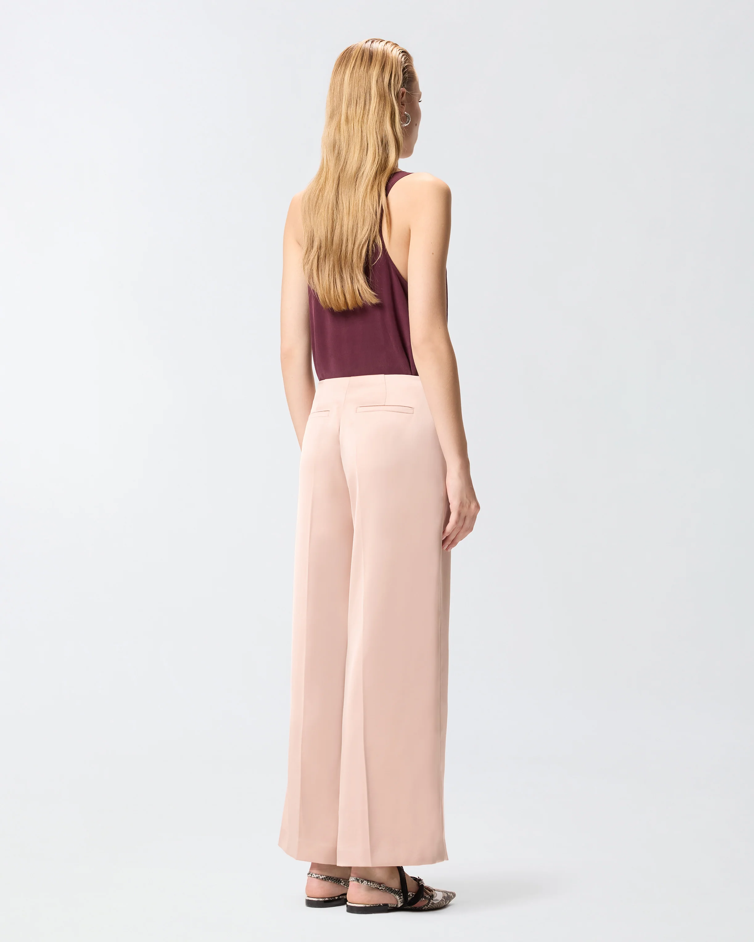 Pantaloni in raso 106601A1Y5 Q35 PINKO Rosa mogano 