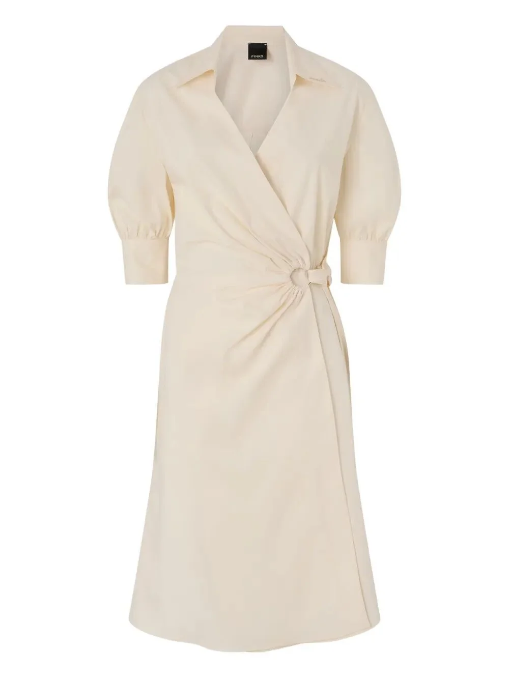 Abito in cotone annodato 106602A35Q C03 PINKO Beige g. maroso 