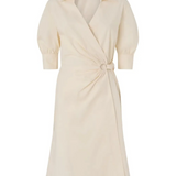 Abito in cotone annodato 106602A35Q C03 PINKO Beige g. maroso 