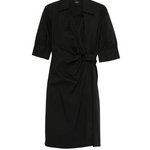 Abito in cotone annodato 106602A35Q Z99 PINKO Nero limousine 