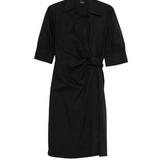 Abito in cotone annodato 106602A35Q Z99 PINKO Nero limousine 