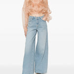Caban cropped in organza di pura seta 106603A2DJ Q35 PINKO Rosa mogano 