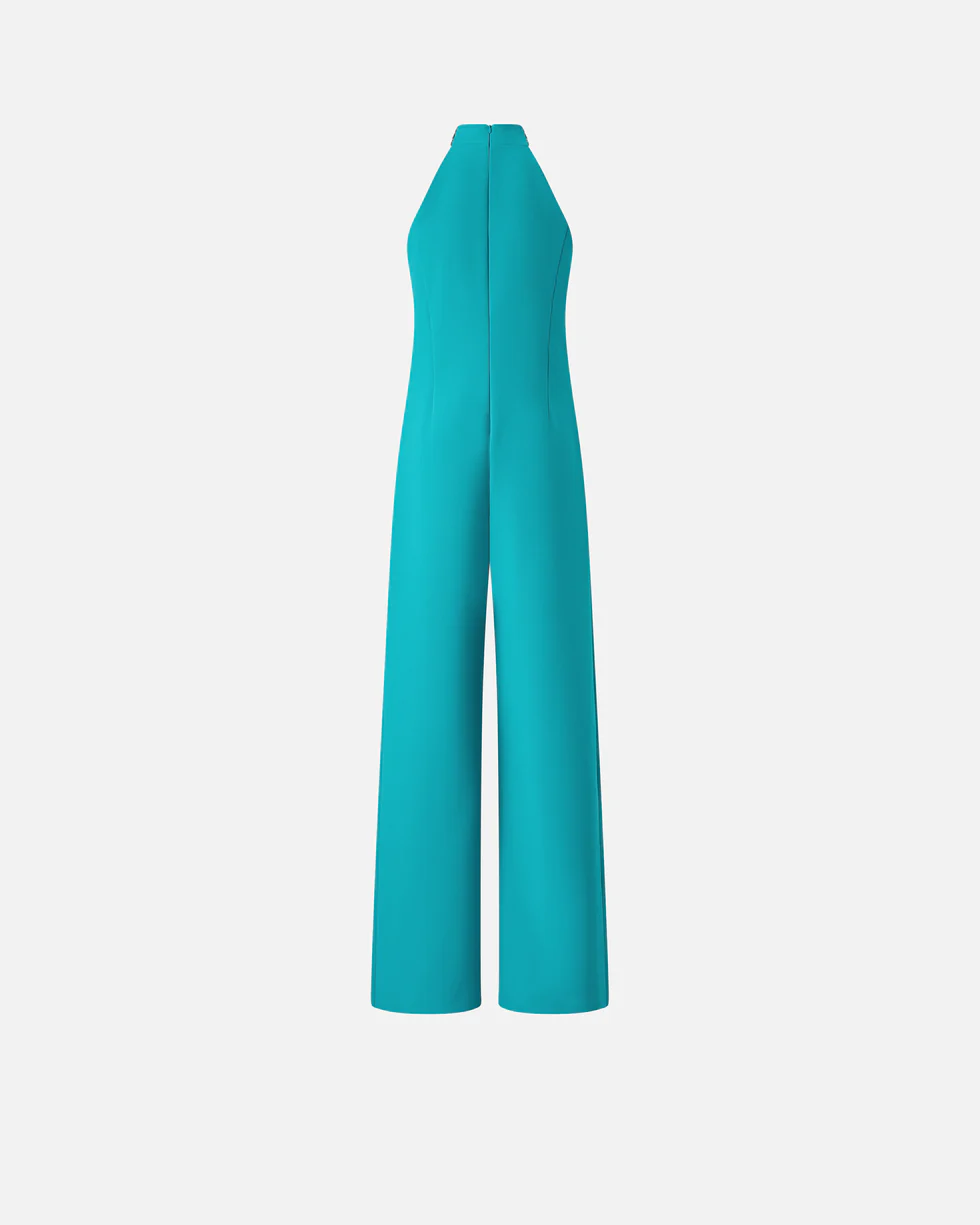 Tuta lunga con scollo all'americana e decoro gioiello 106617A34P V76 PINKO Verde mattonella 