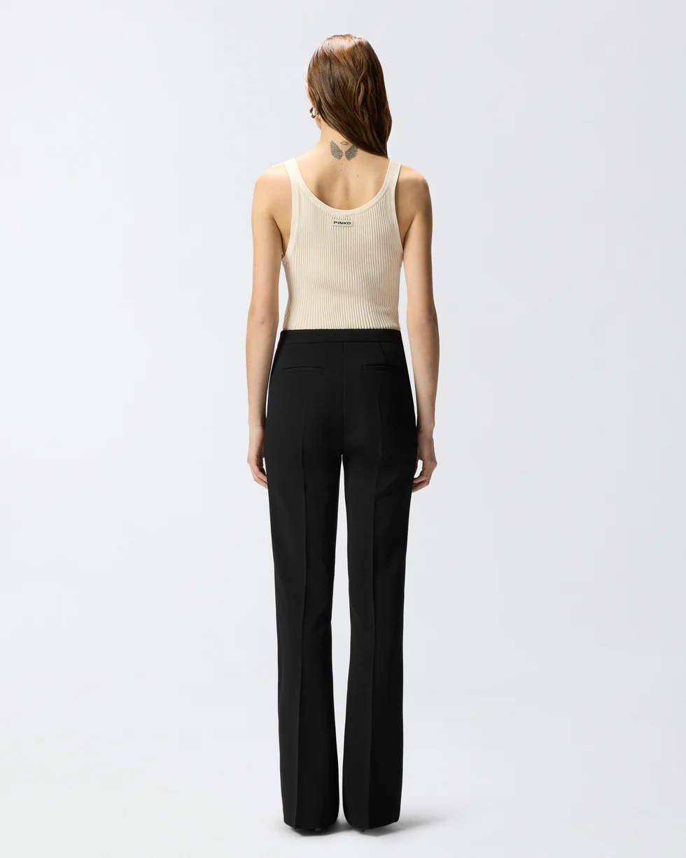 Pantaloni con piega stirata 106619A32Z Z99 PINKO Nero limousine 