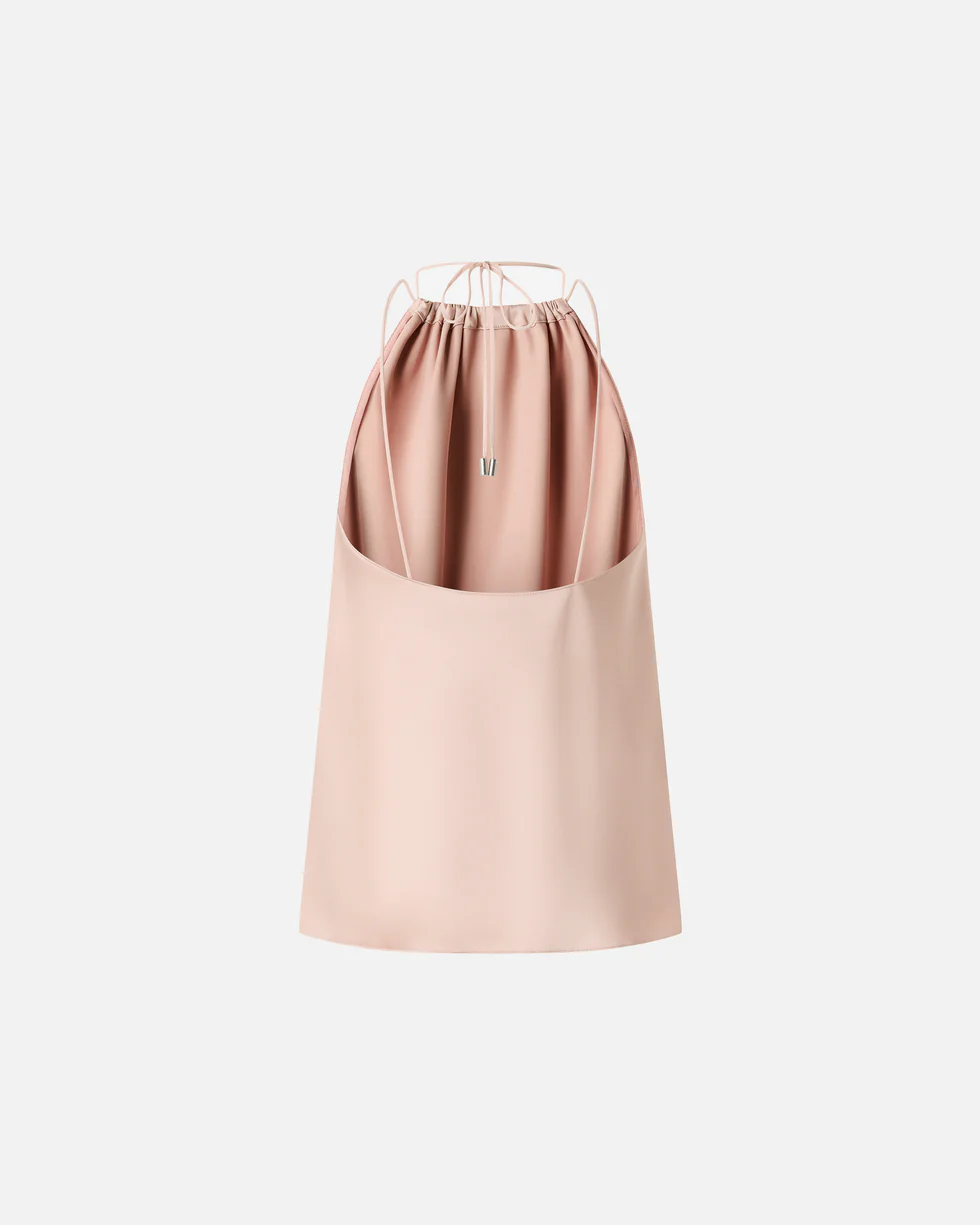 Top in satin di seta 106621A1Y5 Q35 PINKO Rosa mogano 