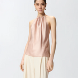 Top in satin di seta 106621A1Y5 Q35 PINKO Rosa mogano 