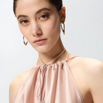 Top in satin di seta 106621A1Y5 Q35 PINKO Rosa mogano 