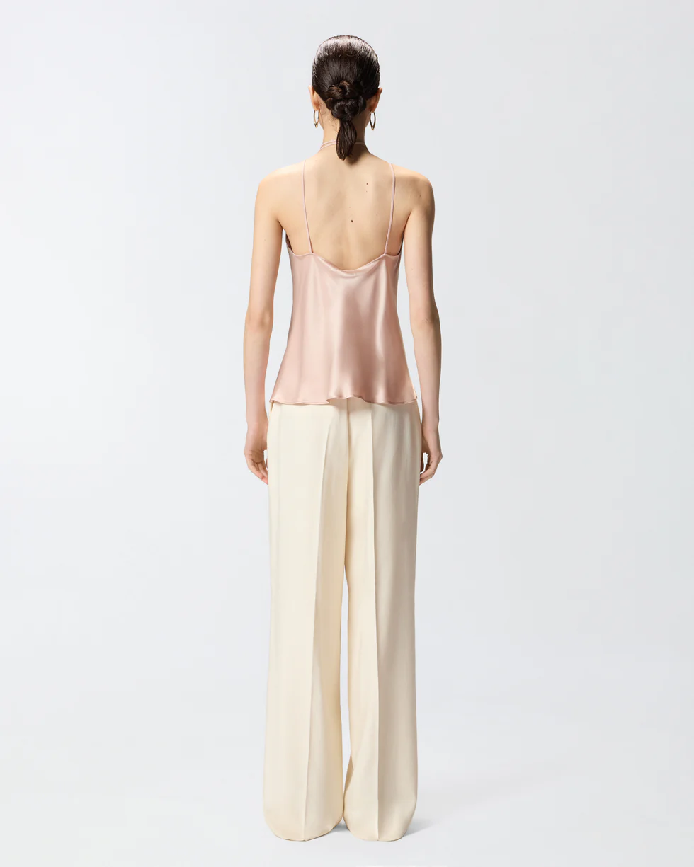 Top in satin di seta 106621A1Y5 Q35 PINKO Rosa mogano 