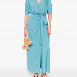 Abito lungo a portafoglio con motivo a righe 106669A33Q ES6 PINKO Multi. azzurro 
