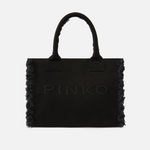 Borsa shopper media in canvas 106673A3A4 Z99 PINKO Black 