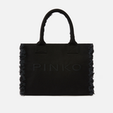 Borsa shopper media in canvas 106673A3A4 Z99 PINKO Black 