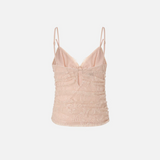 Top in pizzo floreale con spalline 106726A378 Q35 PINKO Rosa mogano 