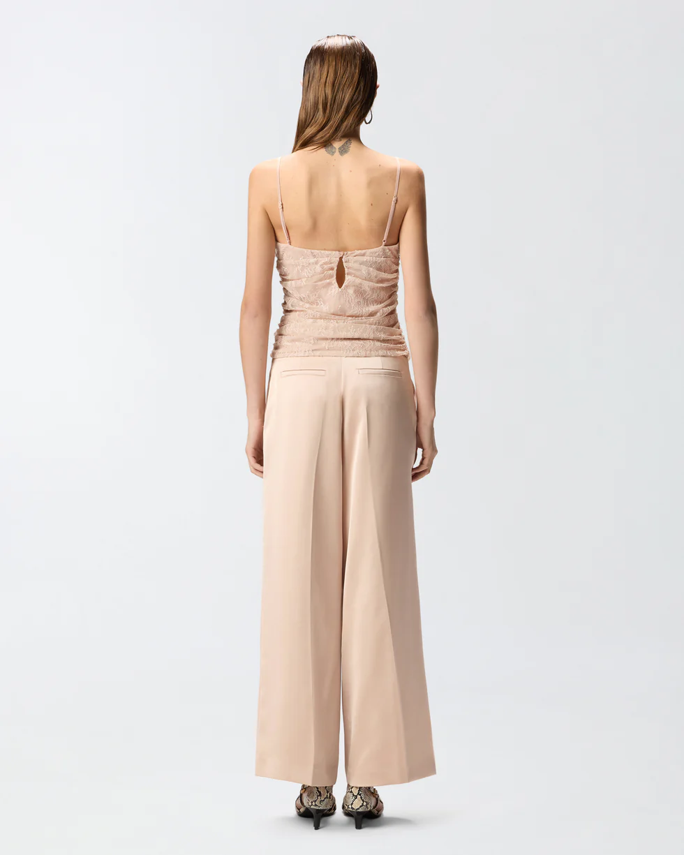 Top in pizzo floreale con spalline 106726A378 Q35 PINKO Rosa mogano 