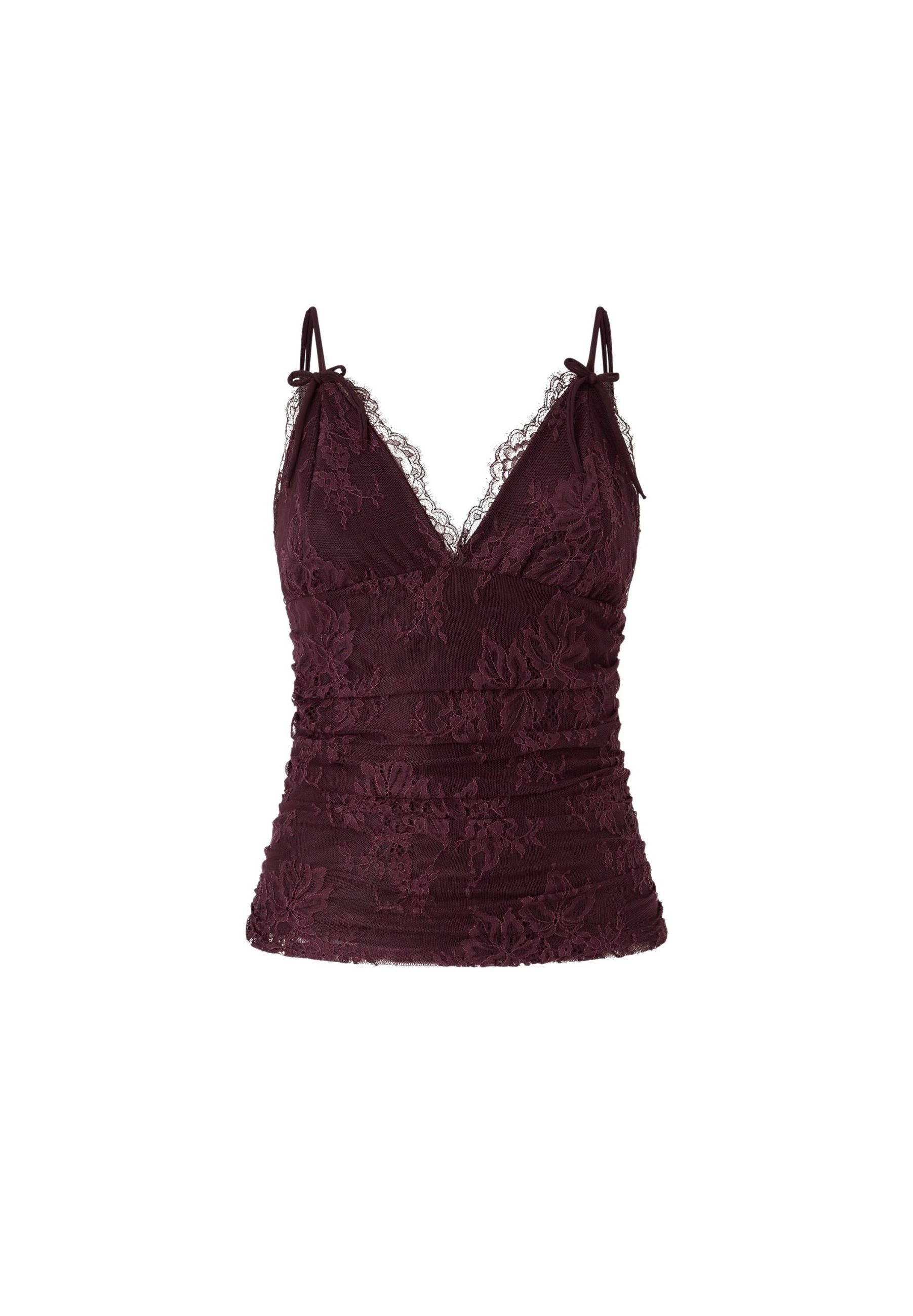 Top in pizzo floreale con spalline 106726A378 R57 PINKO Bordeaux-degustaz. vino 