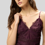 Top in pizzo floreale con spalline 106726A378 R57 PINKO Bordeaux-degustaz. vino 