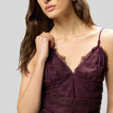 Top in pizzo floreale con spalline 106726A378 R57 PINKO Bordeaux-degustaz. vino 