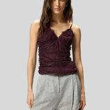 Top in pizzo floreale con spalline 106726A378 R57 PINKO Bordeaux-degustaz. vino 