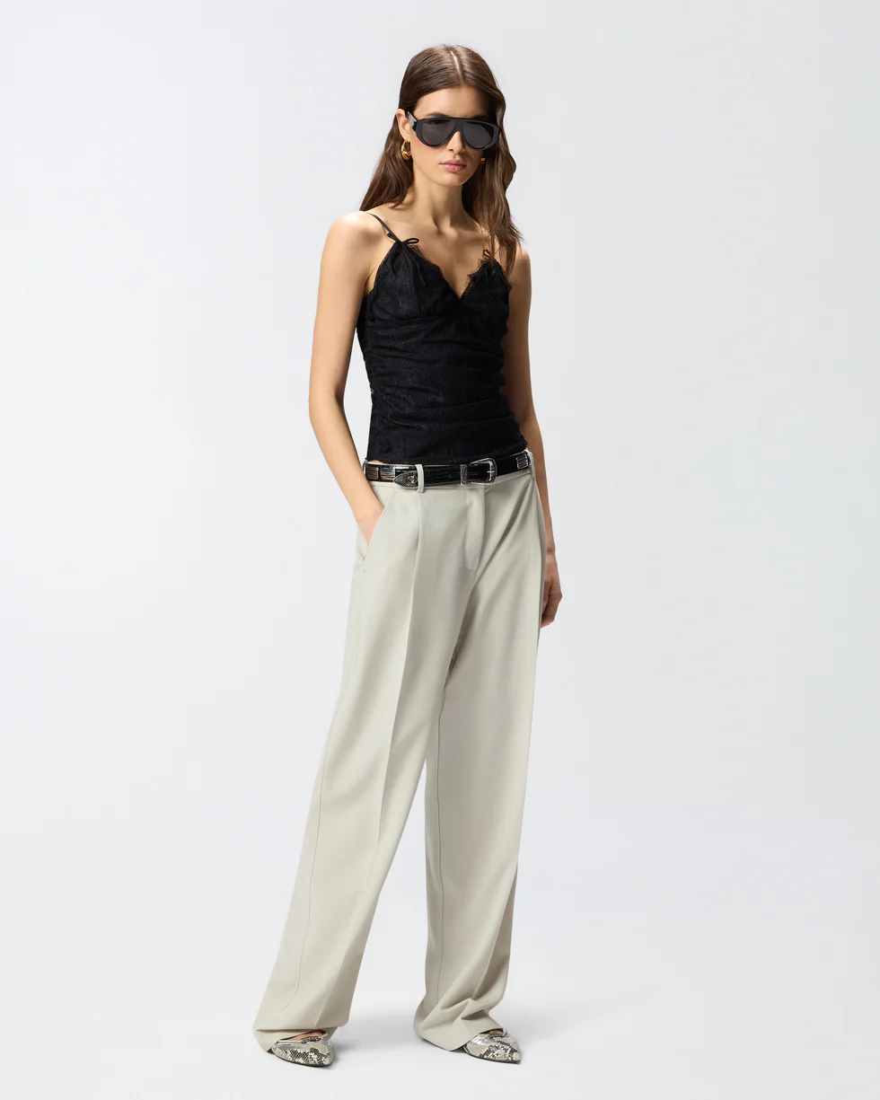 Top in pizzo floreale con spalline 106726A378 Z99 PINKO Nero limousine 