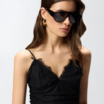 Top in pizzo floreale con spalline 106726A378 Z99 PINKO Nero limousine 