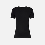 T-shirt a costine con ricamo 106815A3AL ZZ2 PINKO Nero/bianco 