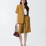 Bermuda in lino 106870A3E3 L25 PINKO Bronzo 