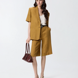 Bermuda in lino 106870A3E3 L25 PINKO Bronzo 