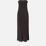 Abito lungo a fascia in viscosa e seta 106875A3E2 M04 PINKO Marrone oltre buio 