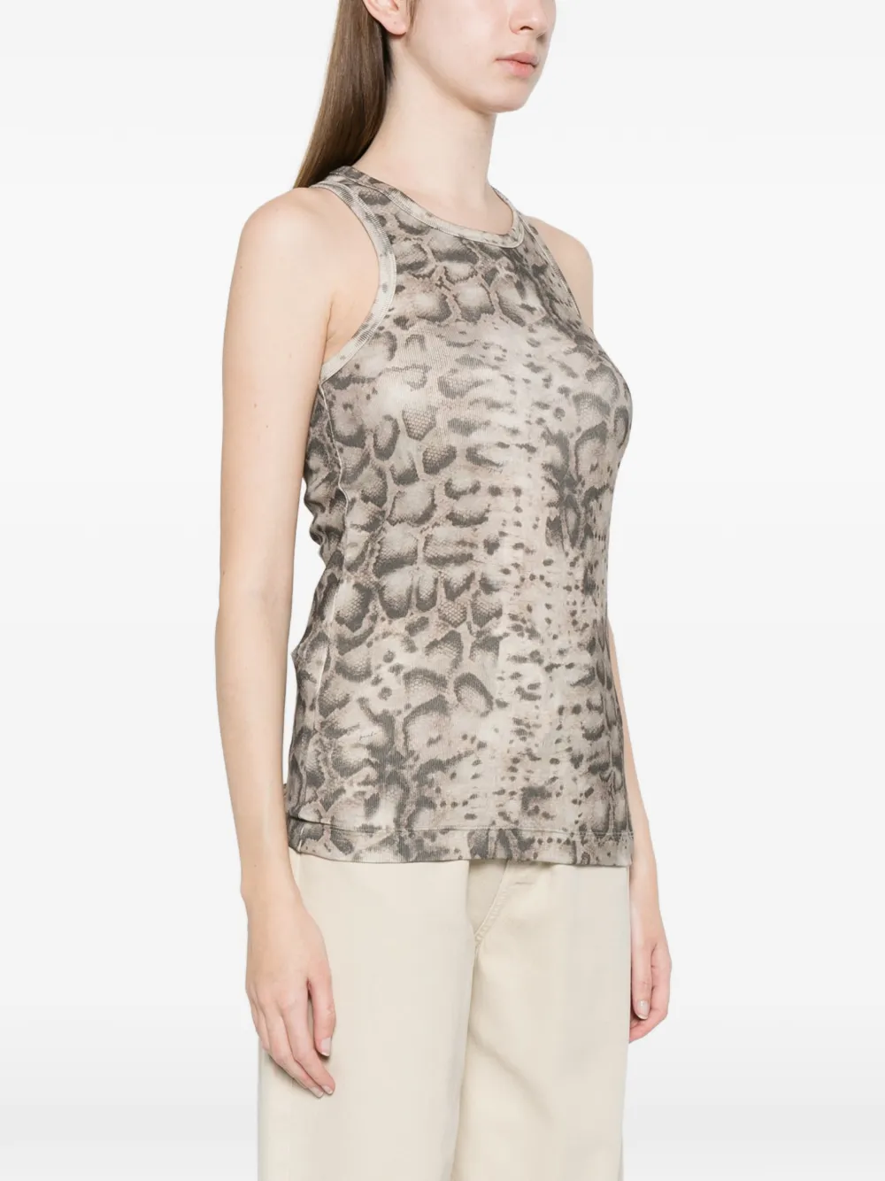 Canotta a coste stampa snake 106919A3DP CZ9 PINKO Beige/nero 
