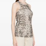 Canotta a coste stampa snake 106919A3DP CZ9 PINKO Beige/nero 