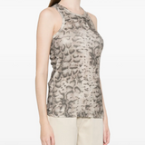 Canotta a coste stampa snake 106919A3DP CZ9 PINKO Beige/nero 