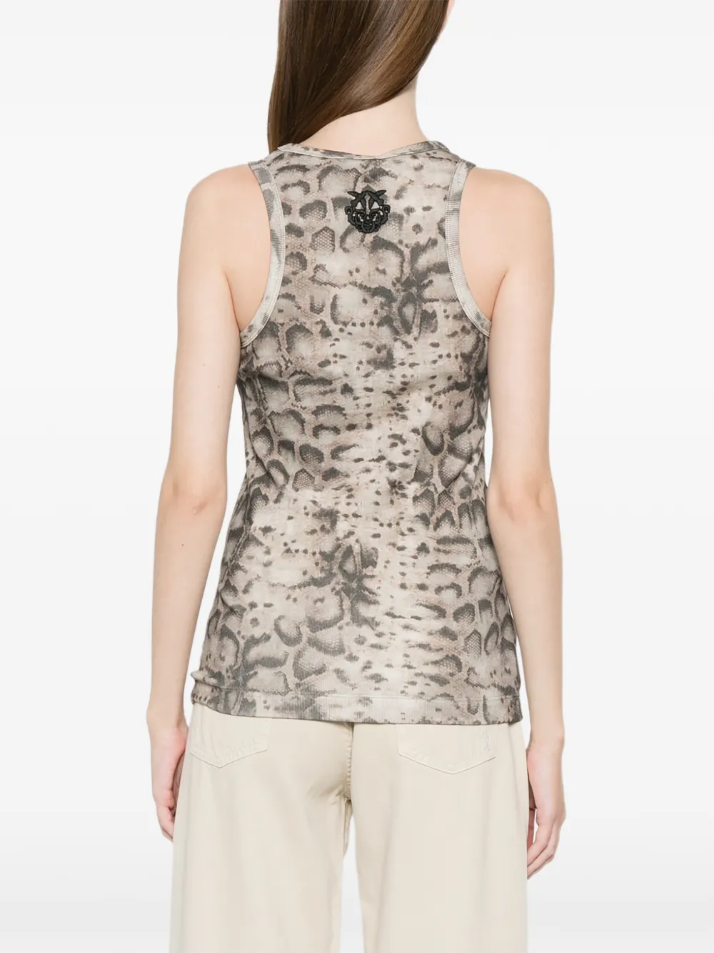 Canotta a coste stampa snake 106919A3DP CZ9 PINKO Beige/nero 
