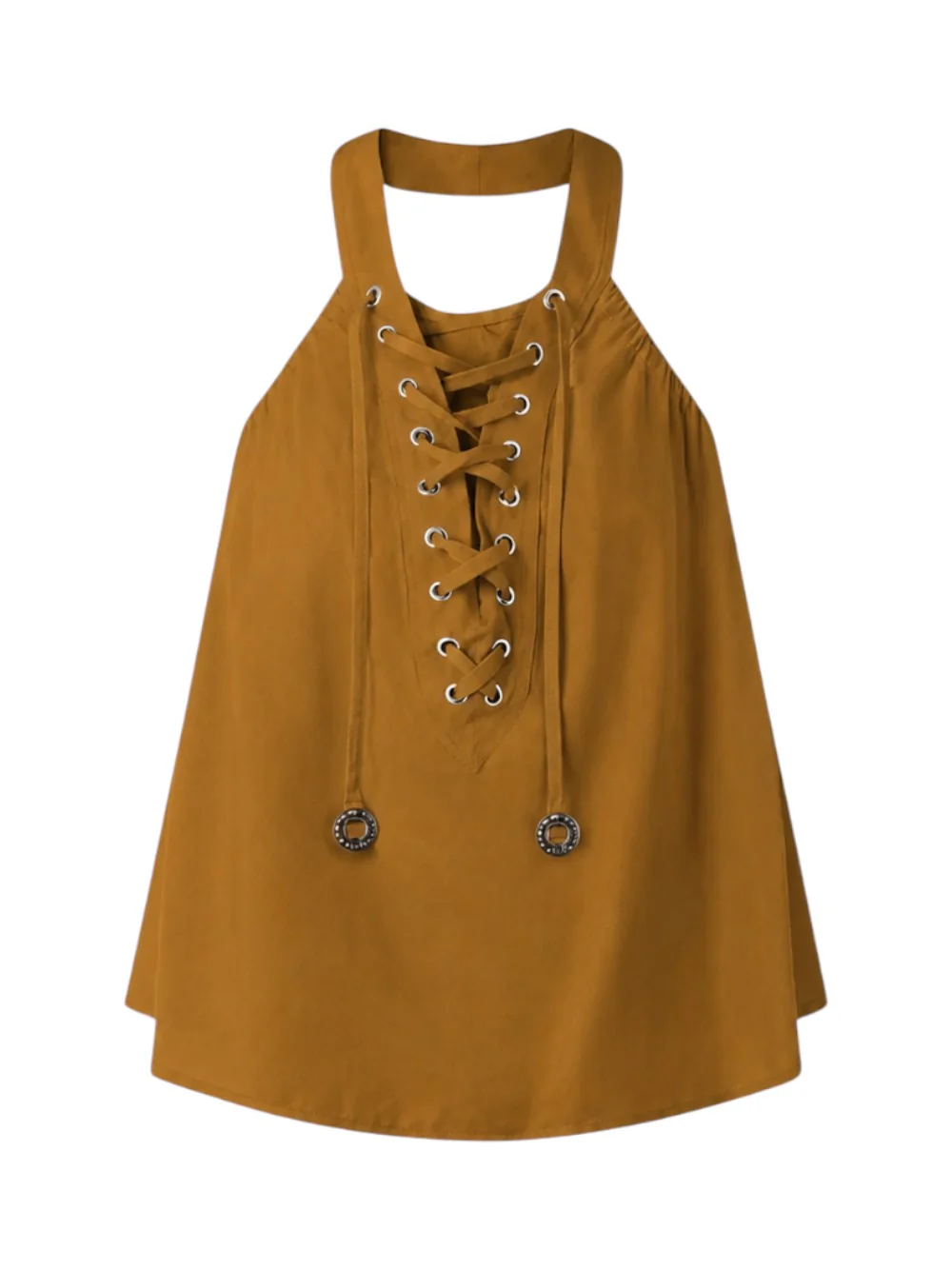 Top leggero con lacci e dettagli texani 106944A3AX L25 PINKO Bronzo 