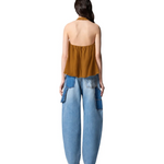 Top leggero con lacci e dettagli texani 106944A3AX L25 PINKO Bronzo 