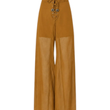 Pantaloni leggeri con lacci e dettagli texani<BR/> 106947A3AX L25 PINKO Bronzo 