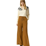 Pantaloni leggeri con lacci e dettagli texani<BR/> 106947A3AX L25 PINKO Bronzo 