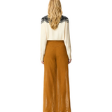 Pantaloni leggeri con lacci e dettagli texani<BR/> 106947A3AX L25 PINKO Bronzo 