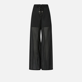 Pantaloni leggeri con lacci e dettagli texani<BR/> 106947A3AX Z99 PINKO Nero limousine 
